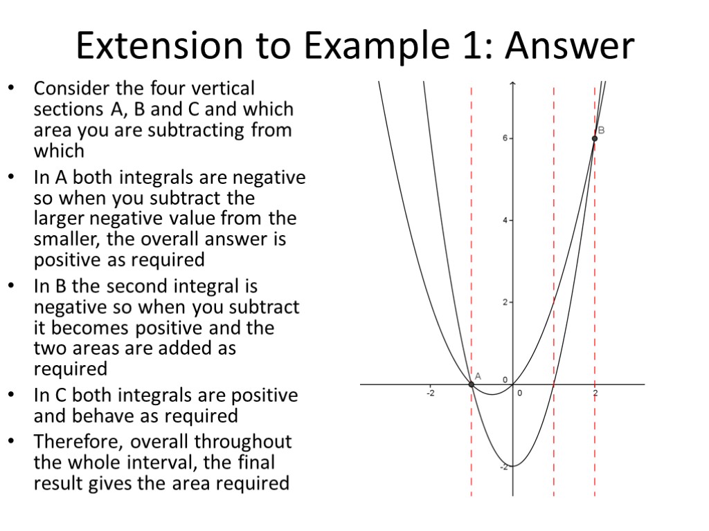 Extension to Example 1: Answer Consider the four vertical sections A, B and C